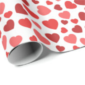 ハートパターン、赤いハート、ハートパターン ラッピングペーパー (ロールコーナー)