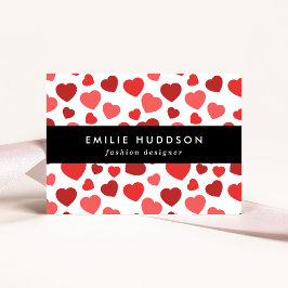 ハートパターン、赤いハート、ハートパターン 名刺