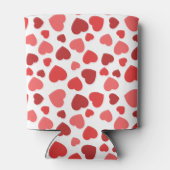 ハートパターン、赤いハート、ハートパターン 缶クーラー (裏面)