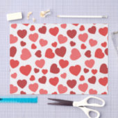 ハートパターン、赤いハート、ハートパターン 薄葉紙 (クラフト)