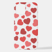 ハートパターン、赤いハート、ハートパターン iPhoneケース (裏面)