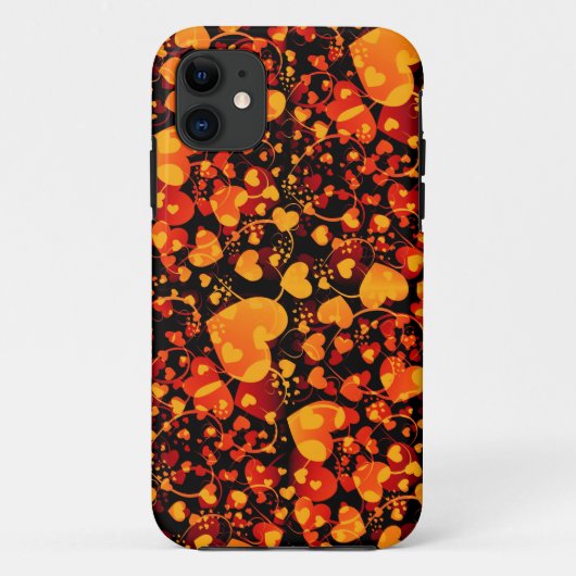 ハートパターン – 黒い黄色 Case-Mate iPhoneケース (裏面)