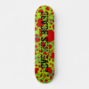 ハートパターンART 5 +テキスト グリーン(ばちゃばちゃ)跳ねる スケートボード