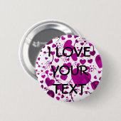 ハートパターンART 6 +テキスト 缶バッジ (正面&裏面)