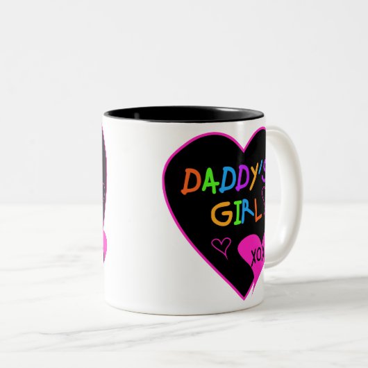ハートパパの女の子Tシャツとギフト ツートーンマグカップ (正面右)