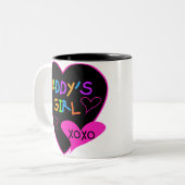 ハートパパの女の子Tシャツとギフト ツートーンマグカップ (正面左)