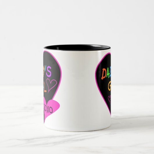 ハートパパの女の子Tシャツとギフト ツートーンマグカップ (中央)