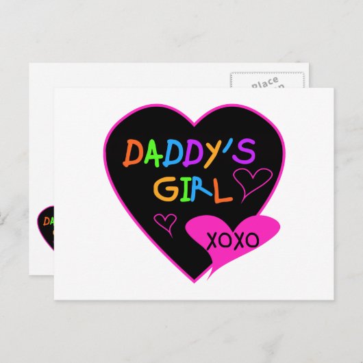 ハートパパの女の子Tシャツとギフト ポストカード (正面/裏面)