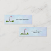 ハートパリとエッフェルタワー スキニー名刺 (正面/裏面)