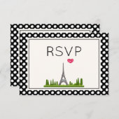 ハートパリエッフェルタワーRSVP 出欠カード (正面/裏面)
