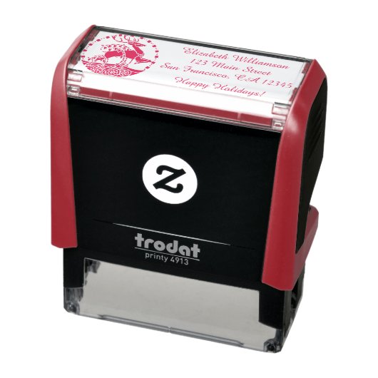 ハートパーソナライズされたとトナカイでスタンプ セルフインキングスタンプ (商品)