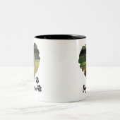 ハートパーソナライズされたとポーズペットフォトツートーンCof ツートーンマグカップ (中央)