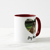 ハートパーソナライズされたとポーズペットフォトツートーンCof マグカップ (正面右)