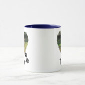 ハートパーソナライズされたとポーズペットフォトツートーンCof マグカップ (中央)