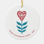 ハートパーソナライズされたの友情 セラミックオーナメント (正面)