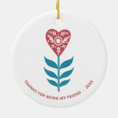 ハートパーソナライズされたの友情 セラミックオーナメント (裏面)