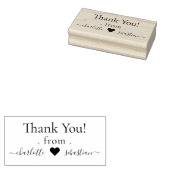 ハートパーソナライズされたサンキューエレガントスクロール文字 ラバースタンプ (押印)