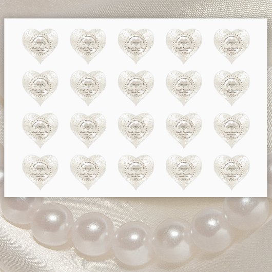 ハートパーソナライズされたシェイプ、結婚式用シール ハートシール