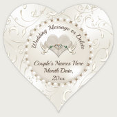 ハートパーソナライズされたシェイプ、結婚式用シール ハートシール