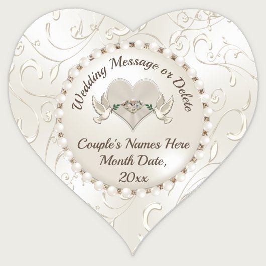 ハートパーソナライズされたシェイプ、結婚式用シール ハートシール