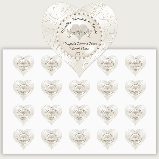 ハートパーソナライズされたシェイプ、結婚式用シール ハートシール