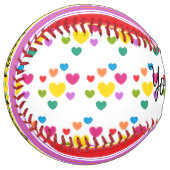 ハートパーソナライズされたズソフトボールbyHAMbyWG ソフトボール (正面左)