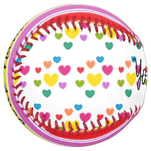 ハートパーソナライズされたズソフトボールbyHAMbyWG ソフトボール (正面左)