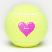 ハートパーソナライズされたテニスボールと名前をカスタムする テニスボール (裏面)
