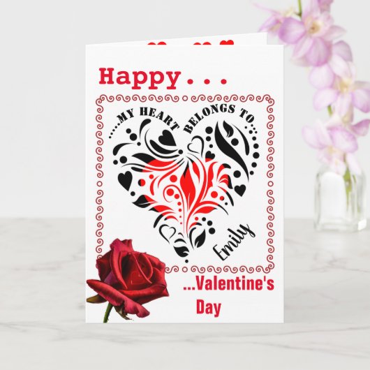 ハートパーソナライズされたデザインバレンタイン写真カード カード (蘭)