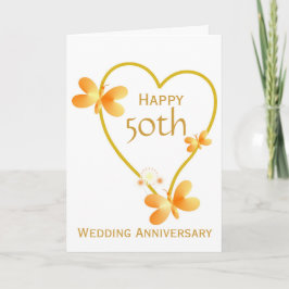 ハートパーソナライズされたデザイン50結婚周年 カード