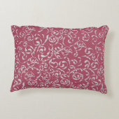 ハートパーソナライズされたピンクダマスク アクセントクッション (裏面)