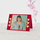 ハートパーソナライズされたフォト金箔折りカード 箔シーズンカード (蘭)