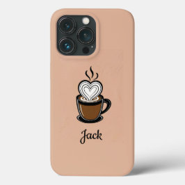 ハートパーソナライズされたフォーム付きコーヒーカップ iPhone 13 PROケース