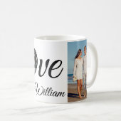 ハートパーソナライズされたラブバレンタインデーの贈り物 コーヒーマグカップ (正面右)