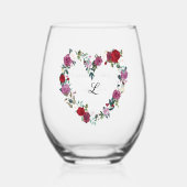 ハートパーソナライズされたリハーサル ステムなしワイングラス (正面)