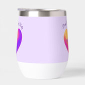 ハートパーソナライズされたワインタンブラー (右面)