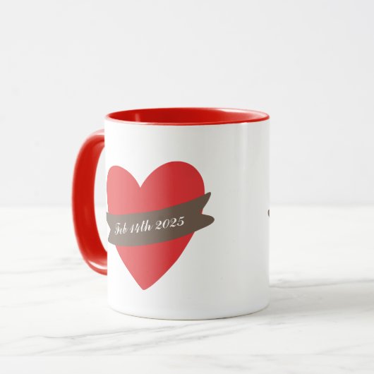 ハートパーソナライズされたヴァレンティーンズデイマグ マグカップ (正面左)