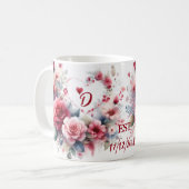 ハートパーソナライズされた付き記念日ギフト コーヒーマグカップ (正面左)