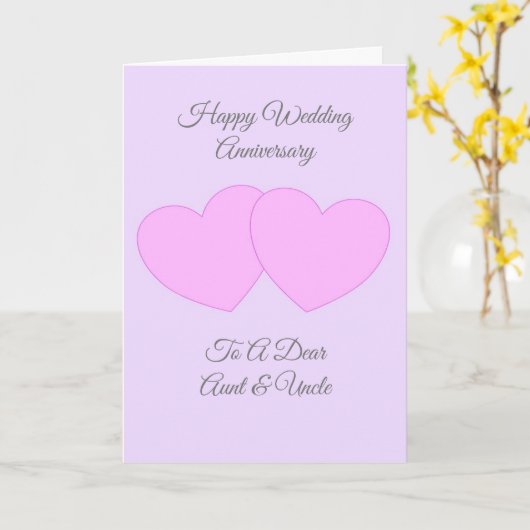 ハートパーソナライズされた伯父結婚周年記念 カード (黄色い花)