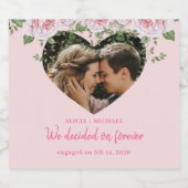 ハートパーソナライズされた写モダン真 スパークリングワインラベル (シングルラベル)