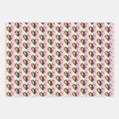 ハートパーソナライズされた写真、縦虹 ラッピングペーパーシート (正面2)