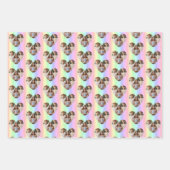 ハートパーソナライズされた写真、縦虹 ラッピングペーパーシート (正面)