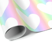 ハートパーソナライズされた写真、縦虹 ラッピングペーパー (ロールコーナー)