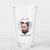 ハートパーソナライズされた写真I Love You タンブラーグラス (正面)