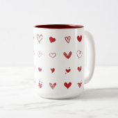 ハートパーソナライズされた印刷コーヒーマグ ツートーンマグカップ (正面右)