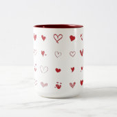 ハートパーソナライズされた印刷コーヒーマグ ツートーンマグカップ (中央)