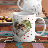 ハートパーソナライズされた型の写真名 コーヒーマグカップ