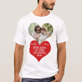 ハートパーソナライズされた型の写真名 Tシャツ (正面)