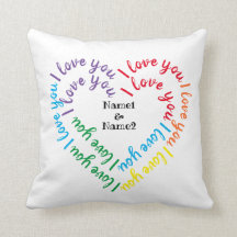 ハートパーソナライズされた型文字「愛してる」