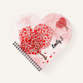 ハートパーソナライズされた形スパイラル ノートブック (正面)